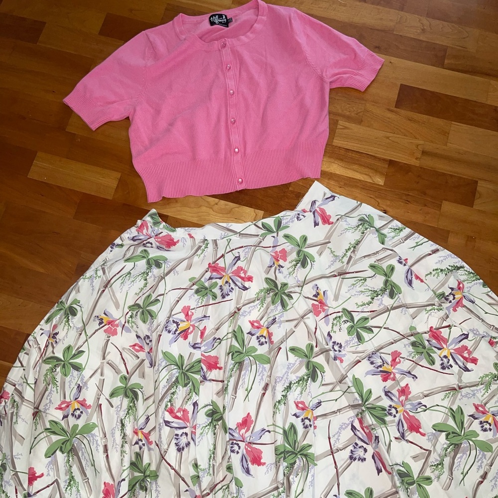 HELL BUNNY VIXEN pin up circle skirt cardigan 2XL